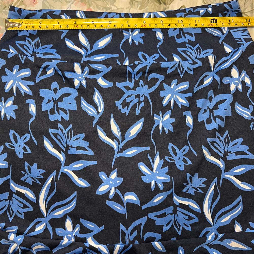 Golftini Move It-Long Navy Blue Floral Golf Skort Ruffle Hem Womens XS Pockets - Picture 9 of 9